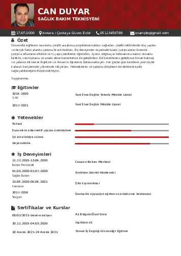 Hasta Bakıcı Cv Örnekleri cv indir